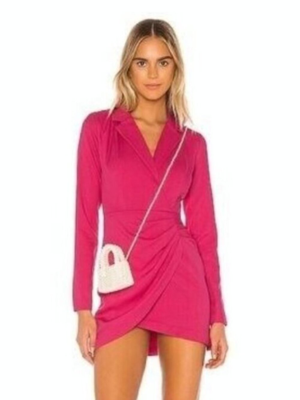 NBD Deanna Surplice Front Long Sleeve Mini Dress